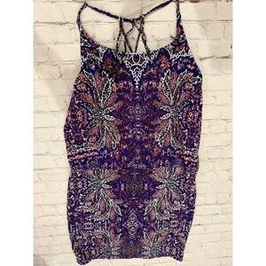 Womens Athleta Aqualuxe Strappy Dress Large Purple Print